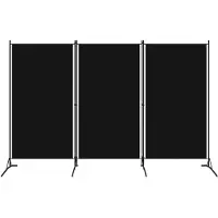 vidaXL Kamerscherm met 3 panelen 260x180 cm zwart