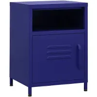 vidaXL Nachtkastje 35x35x51 cm staal marineblauw