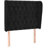 vidaXL Hoofdbord met randen 103x23x118/128 cm fluweel zwart