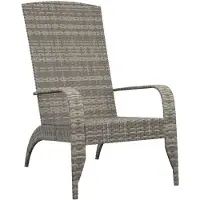 vidaXL Tuinstoel Adirondack Grijs Poly Rattan