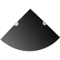 vidaXL Hoekplank met chromen dragers zwart 25x25 cm glas