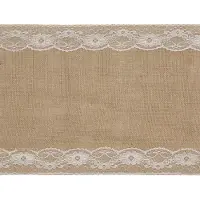 SANTEX Tafelloper op rol - jute/kant - 28 cm x 4 m - Feesttafelkleden