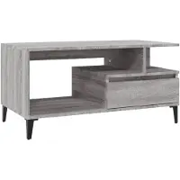 vidaXL Salontafel 90x49x45 cm bewerkt hout grijs sonoma