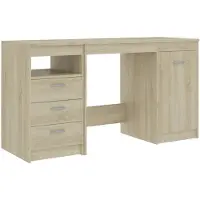 vidaXL Bureau 140x50x76 cm bewerkt hout sonoma eikenkleurig