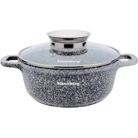 Klausberg 7524 - Kookpan met deksel - marmer grijs - 28 cm - 6.8 liter