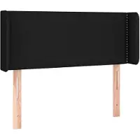 vidaXL Hoofdbord met randen 93x16x78/88 cm stof zwart
