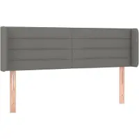 vidaXL Hoofdbord met randen 147x16x78/88 cm stof donkergrijs