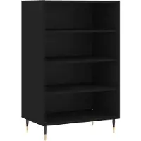 vidaXL Hoge kast 57x35x90 cm bewerkt hout zwart