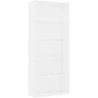 vidaXL Boekenkast met 5 schappen 80x30x189 cm bewerkt hout wit