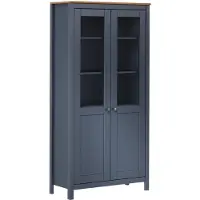 vidaXL Hoge kast Hill 85x37x170,5 cm massief grenenhout grijs