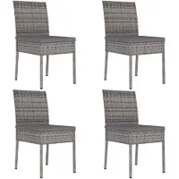 vidaXL Tuinstoelen 4 st poly rattan grijs