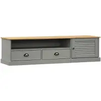 vidaXL Tv-meubel VIGO 156x40x40 cm massief grenenhout grijs