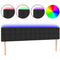vidaXL Hoofdbord LED 180x5x78/88 cm kunstleer zwart
