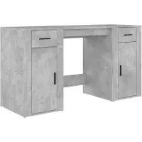 vidaXL Bureau met kast bewerkt hout betongrijs