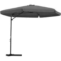 vidaXL Parasol met stalen paal 300 cm antraciet