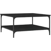 vidaXL Salontafel 80x80x40 cm bewerkt hout zwart