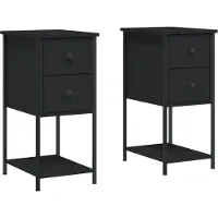 vidaXL Nachtkastjes 2 st 32x42x70 cm bewerkt hout zwart