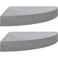vidaXL Hoekwandschappen 2 st 35x35x3,8 cm MDF betongrijs