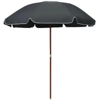 vidaXL Parasol met stalen paal 240 cm antracietkleurig