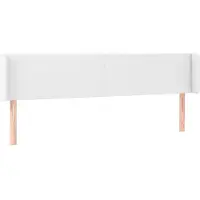 vidaXL Hoofdbord met randen 203x16x78/88 cm kunstleer wit