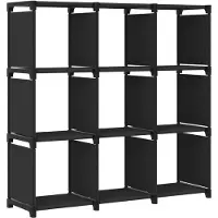 vidaXL Kast met 9 vakken 103x30x107,5 cm stof zwart