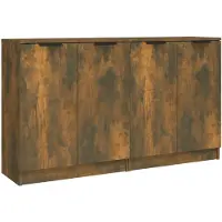 vidaXL Dressoirs 2 st 60x30x70 cm bewerkt hout gerookt eikenkleurig