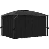 vidaXL Paviljoen met gordijnen, 400 x 300 x 265 cm, antraciet