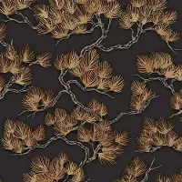 Dutch Wallcoverings WF121015 Vliesbehang Wall Fabric Pine Tree Black - 53cm x 10m