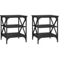 vidaXL Bijzettafels 2 st 40x42x50 cm bewerkt hout zwart