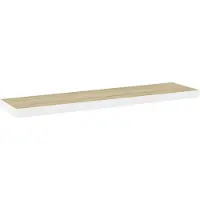 vidaXL Wandschap zwevend 120x23,5x3,8 cm MDF eikenkleurig en wit