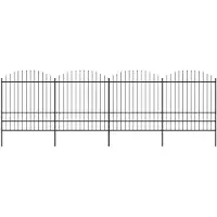 vidaXL Tuinhek met speerpunt staal 671x200 cm zwart