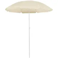 vidaXL Parasol met stalen paal 180 cm zandkleurig