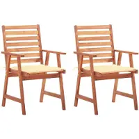 vidaXL Tuinstoelen 2 st met kussens massief acaciahout