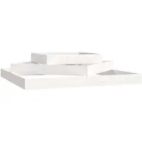 vidaXL Plantenbak 112x112x27 cm massief grenenhout wit