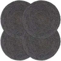 vidaXL Placemats 4 st rond 38 cm jute donkergrijs