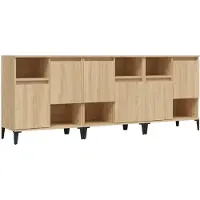 vidaXL Dressoirs 3 st 60x35x70 cm bewerkt hout sonoma eikenkleurig