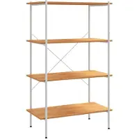 vidaXL Opbergrek 4-laags 80x40x130 cm wit en eikenkleurig