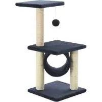 vidaXL Kattenkrabpaal met sisal krabpalen 65 cm donkerblauw