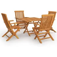 vidaXL 5-delige Tuinset massief teakhout