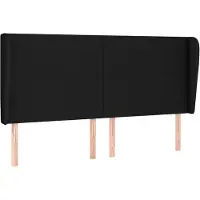 vidaXL Hoofdbord met randen 163x23x118/128 cm stof zwart