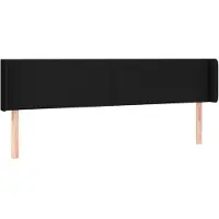 vidaXL Hoofdbord met randen 163x16x78/88 cm stof zwart