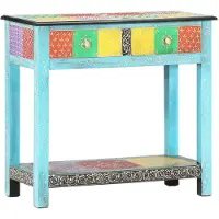 vidaXL Wandtafel handgeschilderd 80x35x75 cm massief mangohout