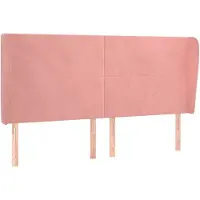 vidaXL Hoofdbord met randen 203x23x118/128 cm fluweel roze