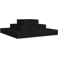 vidaXL Plantenbak 80x80x27 cm massief grenenhout zwart