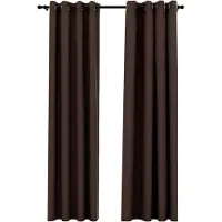 vidaXL Gordijnen linnen-look verduisterend ogen 2 st 140x245 cm taupe