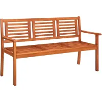 vidaXL Driezits tuinbank 150 cm massief eucalyptushout