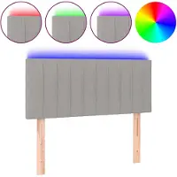 vidaXL Hoofdbord LED 100x5x78/88 cm stof lichtgrijs