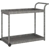 vidaXL Serveerwagen 100x45x83 cm poly rattan grijs