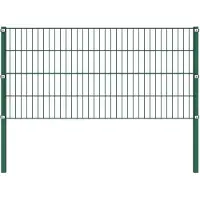 vidaXL Schuttingelement met paal, ijzer, 176,5 x 80 cm, groen