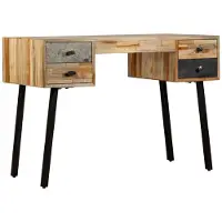 vidaXL Schrijftafel 110x50x76 cm massief gerecycled teakhout